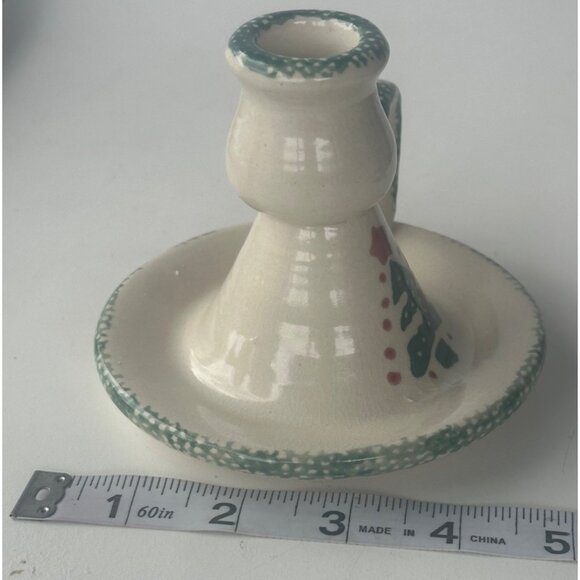 Ceramic 2-pc. Winter Holidays Christmas Tree Candle Holder and Dish Platter-READ - Picture 13 of 16